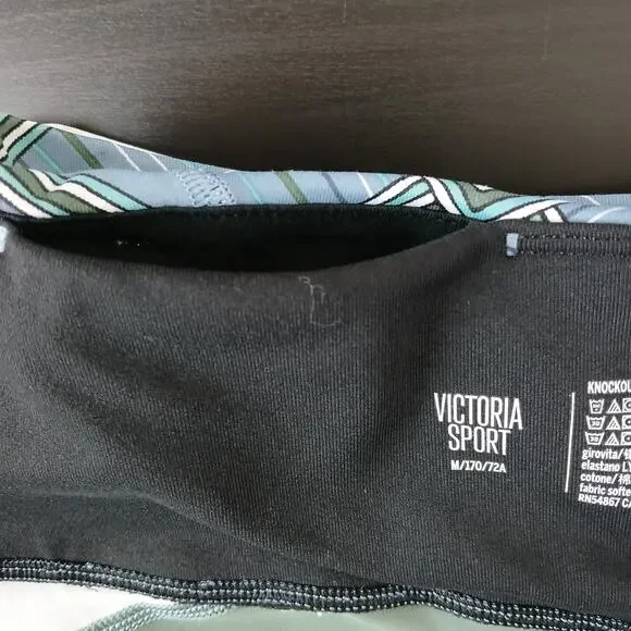 Victoria Sport VSX Knockout Capri Leggings M geometric color block activewear - Picture 5 of 12